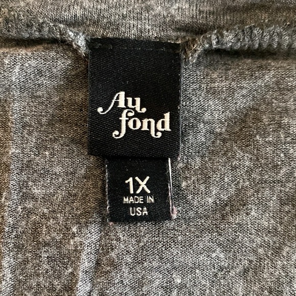 Au Fond women’s gray/black super soft tee size 1X - Picture 3 of 4